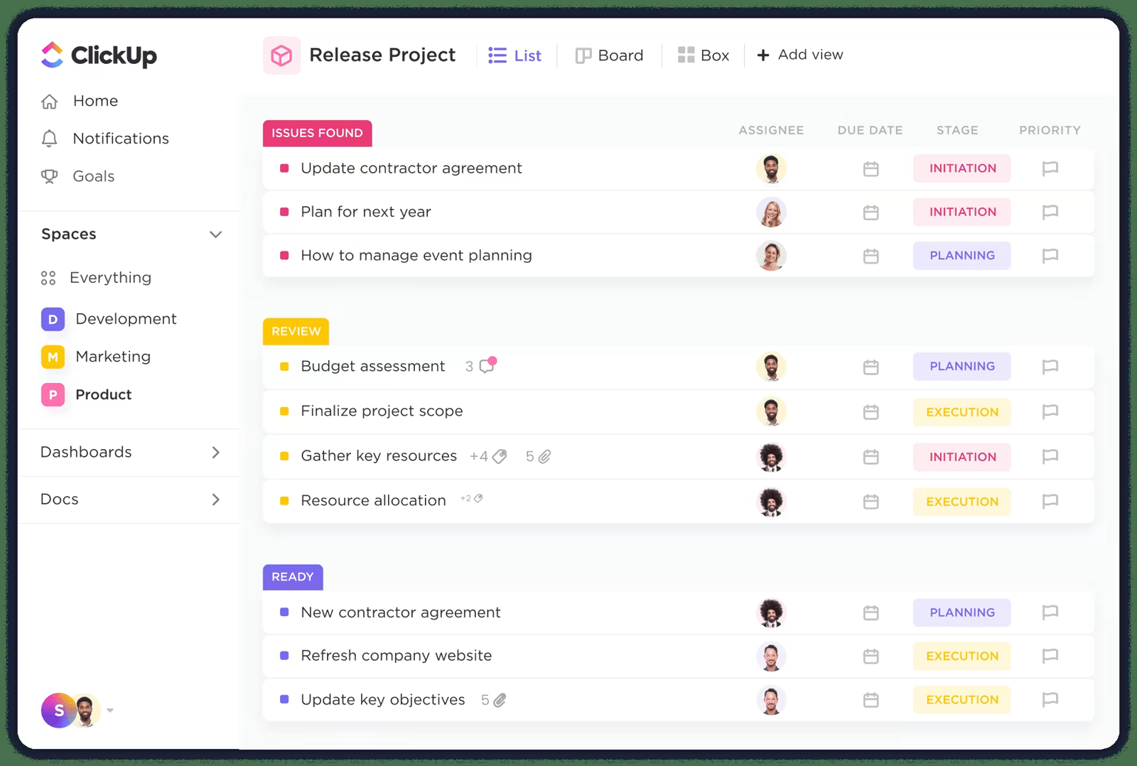 ClickUp workspace